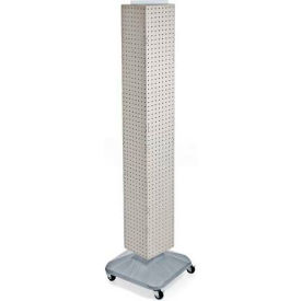 Global Approved 703390-WHT 4-Sided Interlocking Pegboard Display W/ Wheels 8