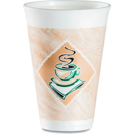 Dart® Cafe G Foam Hot/Cold Cups 16 oz. Capacity Brown/Green/White 1000/Pack 16X16G