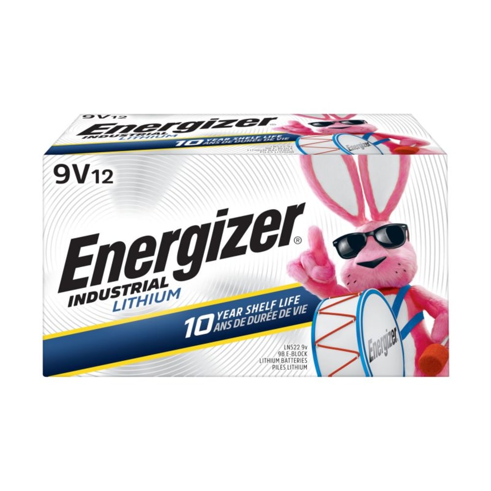 Energizer Industrial Lithium 9V Batteries, 12pk, LN522 MPN:LN522