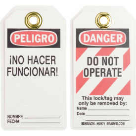Brady® 65671 Danger Do Not Operate Tag Bilingual Engligh/Spanish HD Polyester 25/Pack 65671