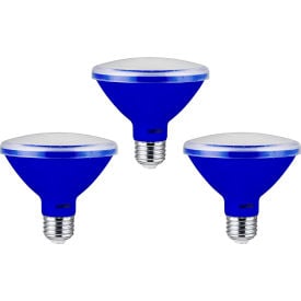 Sunlite® LED PAR30 Short Neck Colored Recessed Light Bulb E26 Base 8W Blue Pack of 3 40239-NS