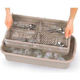 Vollrath® Traex 4 Compartment W/ Handles & Half Tub 1303 Beige 24-1/2