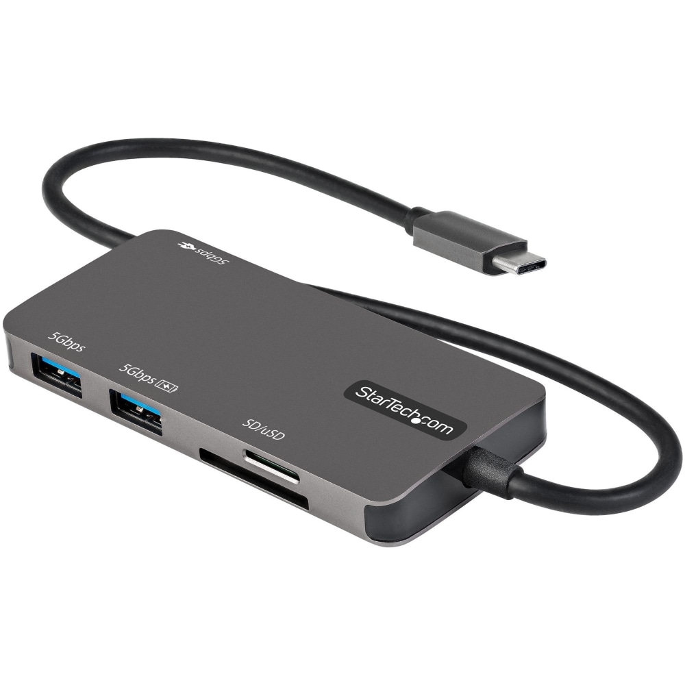 StarTech.com USB C Multiport Adapter, USB-C to 4K HDMI, 100W PD Pass-through, SD/MicroSD, 3xUSB 3.0, USB Type-C Mini Dock, 12in Long Cable - USB-C multiport adapter (5Gbps USB 3.1 Gen 1) - 4K 30Hz HDMI/2x USB-A/1x USB-C/MicroSD + SD Card Reader MPN:DKT30C