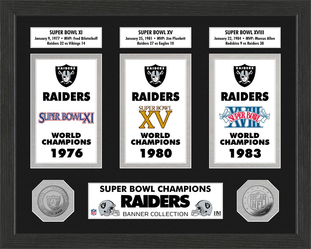 Raiders Super Bowl Banner Collection Photo Mint MPN:PHOTO12711K