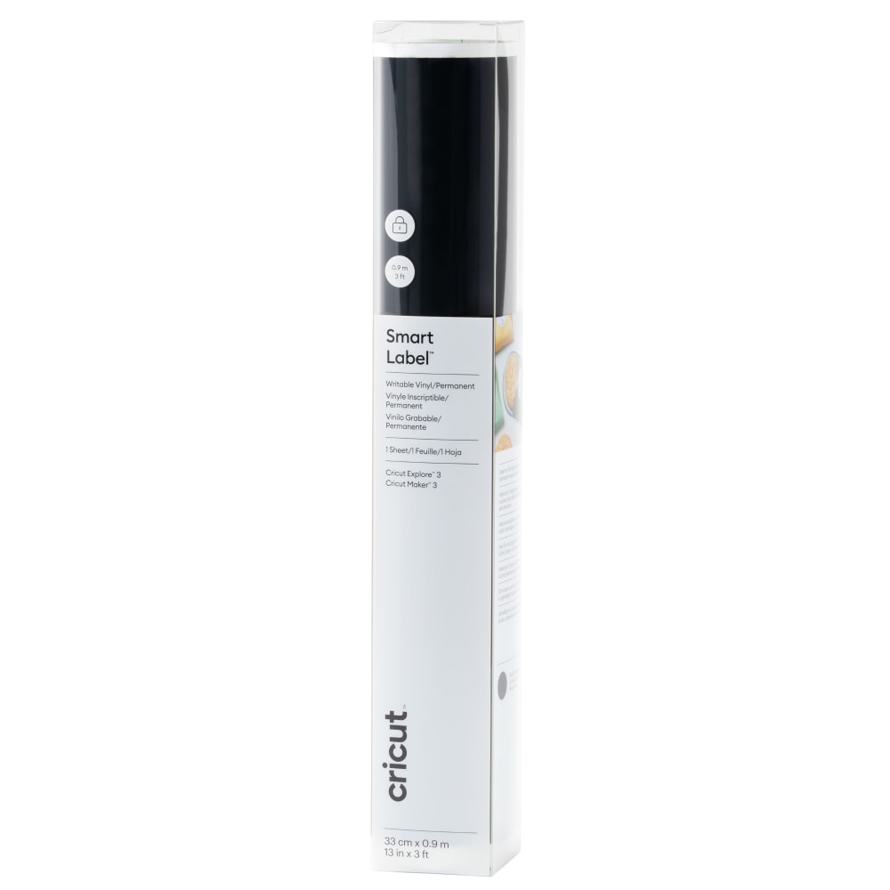 Cricut Smart Label Permanent Writable Vinyl, 13in x 3', Black MPN:2009446