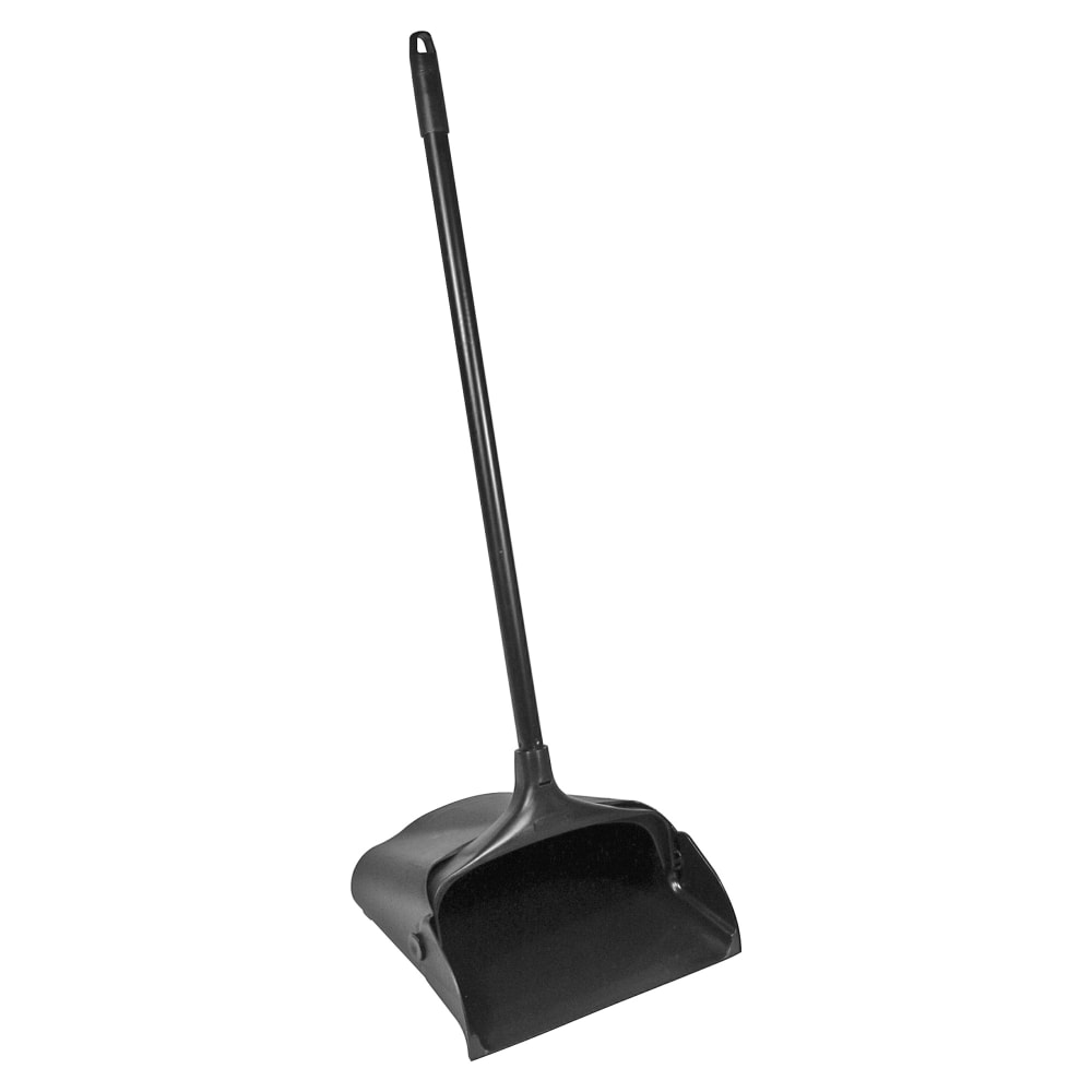 Rubbermaid Commercial LobbyPro Upright Dust Pan - 12.50in Wide - 31in Metal Handle - Plastic - Black - 6 / Carton MPN:253100BKCT