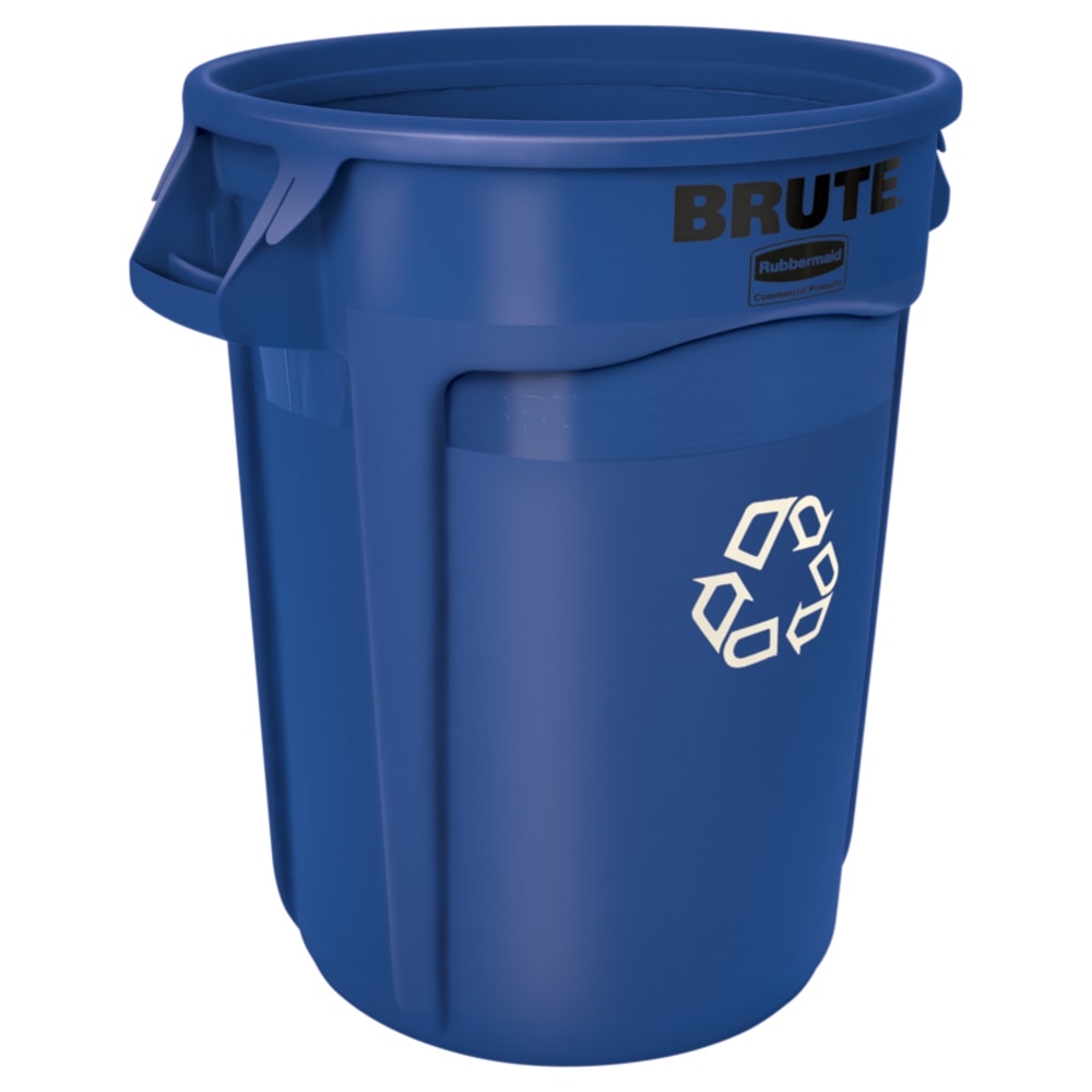 Rubbermaid Heavy-Duty Recycling Container, 32 Gallons, 27in x 22in x 22in, Blue MPN:FG263273 BLUE