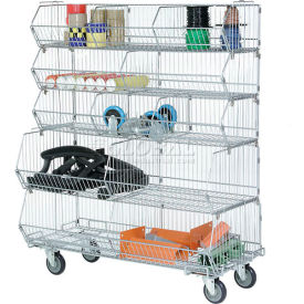 GoVets™ Modular Wire Stacking Basket Rack w/ 3(A) 2(C) Bins 36