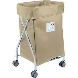 R&B Wire Wide Collapsible Hamper Steel Beige Vinyl Bag 655BG