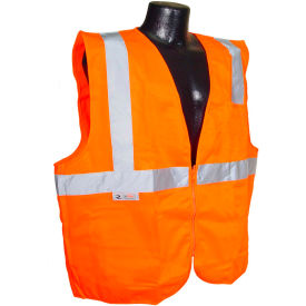 Radians® SV2Z Economy Class 2 Solid Safety Vest W/ Zipper Hi-Vis Orange M - Pkg Qty 12 SV2ZOSM