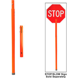 Plasticade® PVC Flagger Pole For STOP/SLOW Signs Spring button 72
