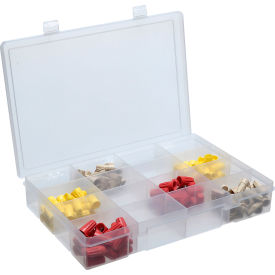 Durham Large Plastic Compartment Box LP16-CLEAR - 16 Compartments 13-1/8x9x2-5/16 - Pkg Qty 5 LP16-CLEAR