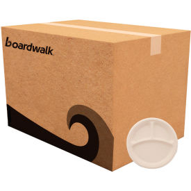 Boardwalk® 3-Compartment Bagasse PFAS-Free Dinnerware Plates 10