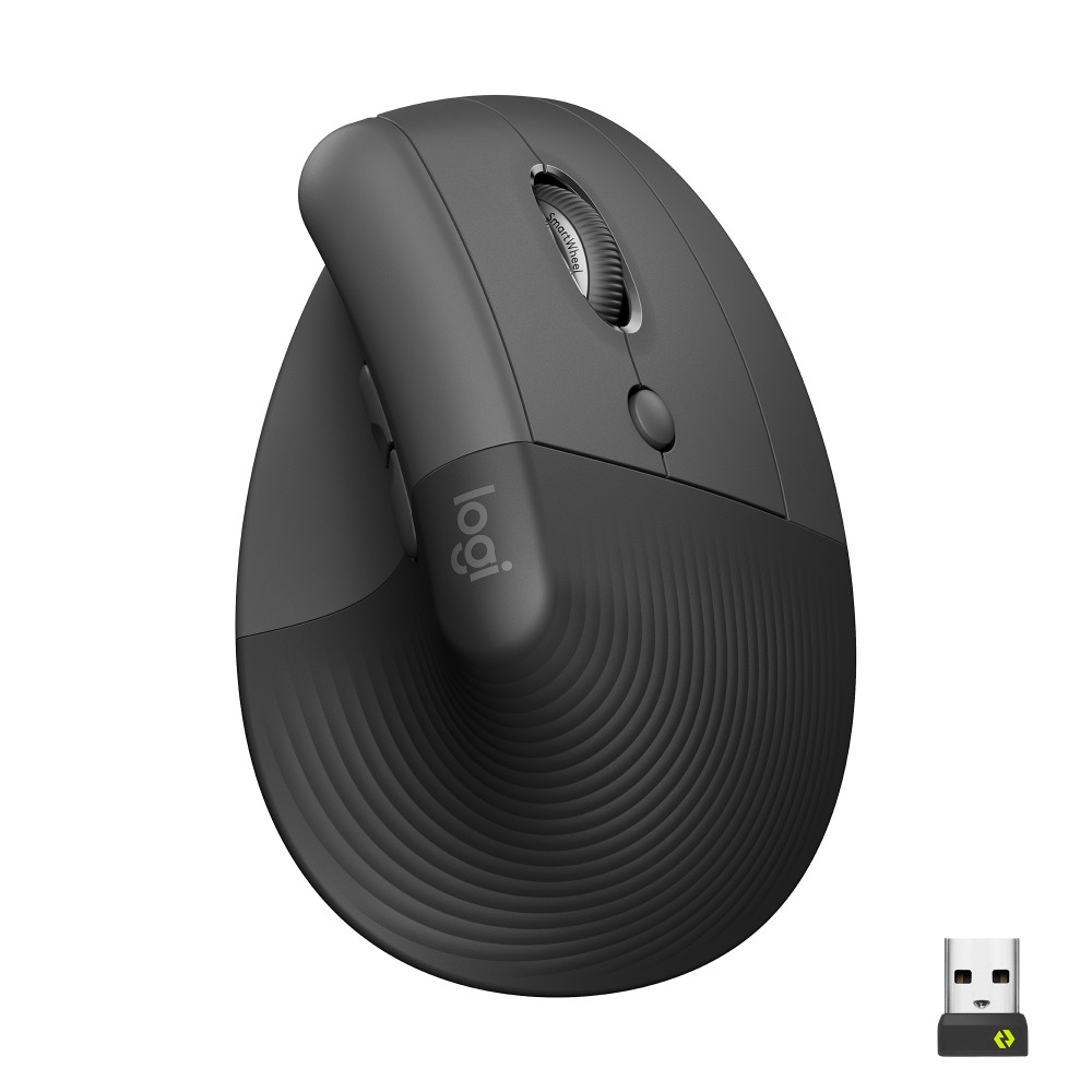 Logitech Lift Vertical Ergonomic Mouse, Graphite, Wireless, Quiet clicks MPN:910-006466