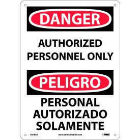 Bilingual Aluminum Sign - Danger Authorized Personnel Only ESD9AB