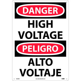 NMC™ Bilingual Plastic Sign Danger High Voltage 14
