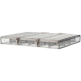 Marlin® Steel Mesh Basket w/ Lid & Dividers Stainless Steel 20-1/4