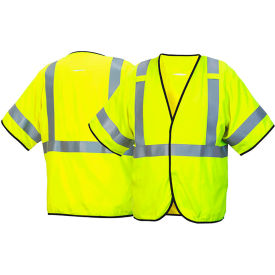 Pyramex® RVHL51FR Type R Class 3 Flame Resistant Vest M Hi-Vis Lime RVHL5110FRM