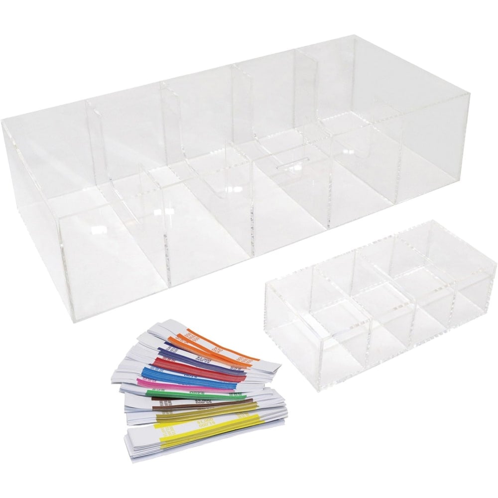 Nadex Coins ENR1-1103 5-Compartment Currency Tray - Acrylic - Clear - 7in Height x 15.4in Width MPN:ENR1-1103