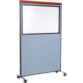 Interion® Mobile Deluxe Office Partition Panel with Partial Window 48-1/4