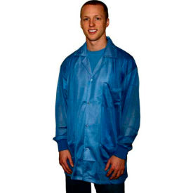 Transforming Technologies ESD Jacket Collared Knit Cuff Light Blue X-Large JKC 8805LB