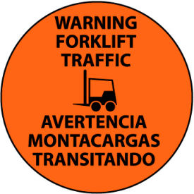 Walk On Floor Sign - Warning Forklift Traffic - Bilingual WFS34