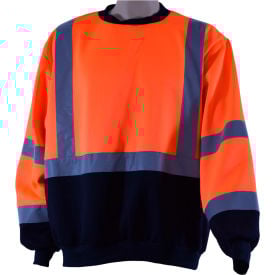 Petra Roc Crew Neck Sweater ANSI Class 3 Polar Fleece Orange/Black 3XL OBCSW-C3-3X