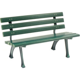 GoVets™ 4' Park Bench w/ Backrest Green 125GN240