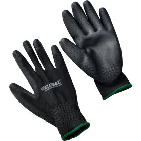 GoVets™ Flat Polyurethane Coated Gloves Black/Black Medium 1 Pair 350M708 - Pkg Qty 12