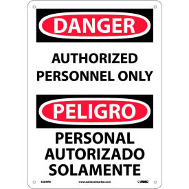 Bilingual Plastic Sign - Danger Authorized Personnel Only ESD9RB