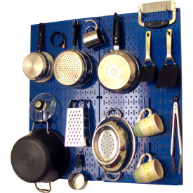 Wall Control Kitchen Pegboard Pack Storage & Organization Kit Blue 32