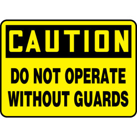 Accuform MEQC721VS Caution Sign Do Not Operate Without Guards 14