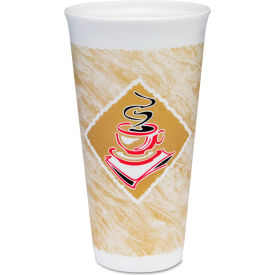 Dart® Cafe G® Hot/Cold Foam Drink Cups 20 oz Brown/Red/White Pack of 500 20X16G-167399