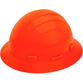 ERB® Americana Full Brim Hat w/ Accessory Slots 4-Point Mega Ratchet Suspension Hi-Viz Orange WEL19265HO - Pkg Qty 12