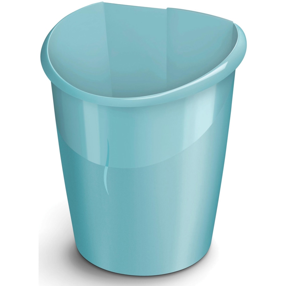 CEP Ellypse Waste Bin - 3.96 gal Capacity - Curved Mouth, Handle - 15in Height x 11in Width x 12.5in Depth - Mint - 1 Each (Min Order Qty 5) MPN:1003200991