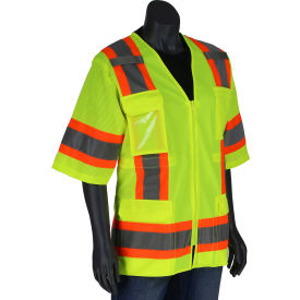 Pip® Contoured Surveyors Vest w/ Solid Front & Mesh Back Class 3 S Hi-Vis Yellow 303-0513-LY/S
