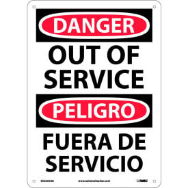 Bilingual Aluminum Sign - Danger Out Of Service ESD365AB