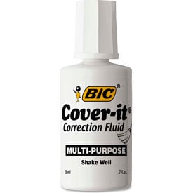 BIC® Cover-It Correction Fluid 20 ml Bottle White 12/Pack WOC12DZ