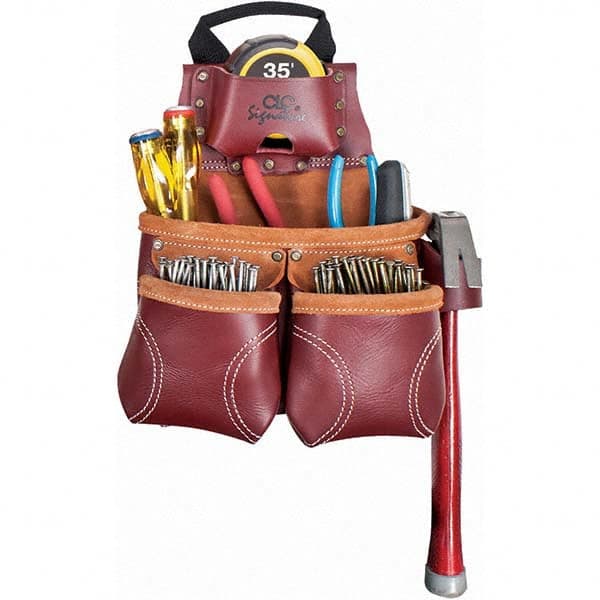 Tool Pouch: 10 Pockets, Leather, Brown MPN:21428