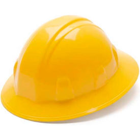 Yellow Full Brim Style 4 Point Ratchet Suspension Hard Hat HP24130 - Pkg Qty 12