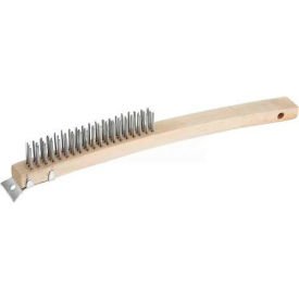 Winco BR-319 3 x 19 Row Bristle Brush Steel Wire BR-319 - Pkg Qty 12
