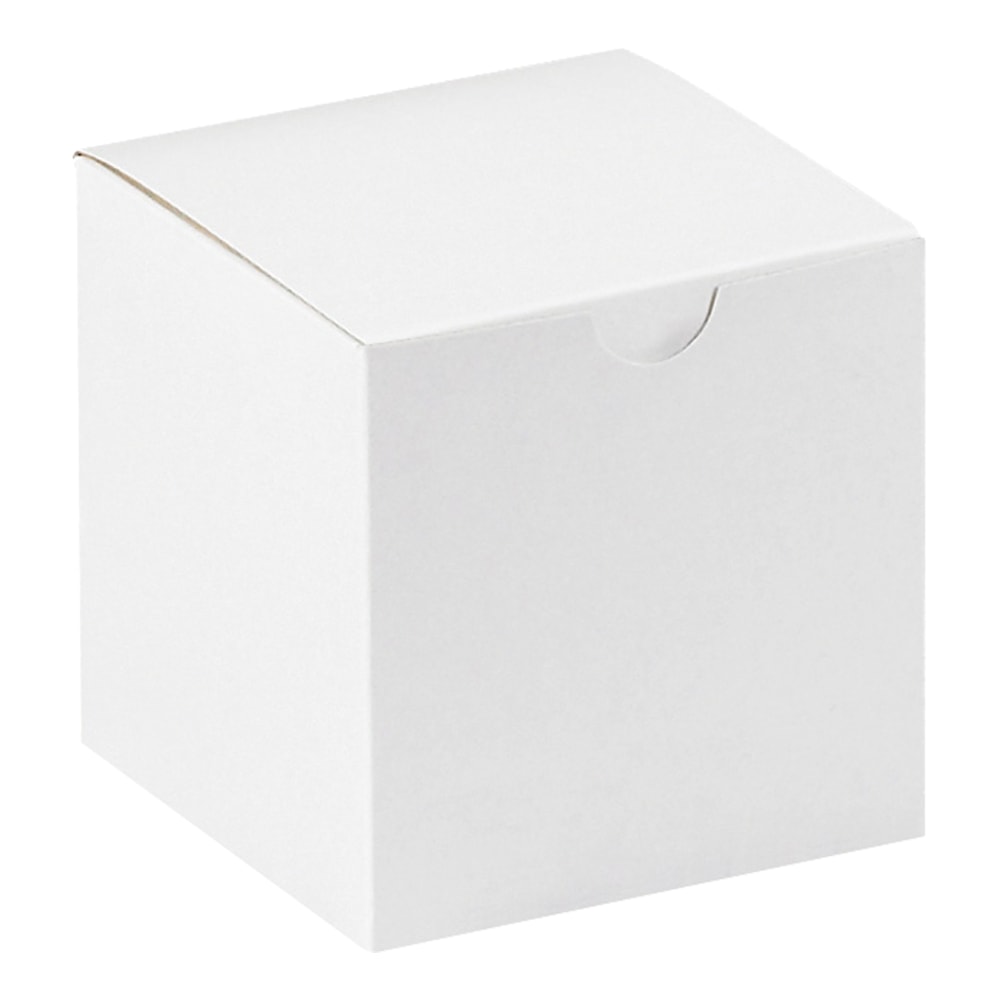 Partners Brand Gift Boxes, 4inL x 4inW x 4inH, 100% Recycled, White, Case Of 100 MPN:GB444