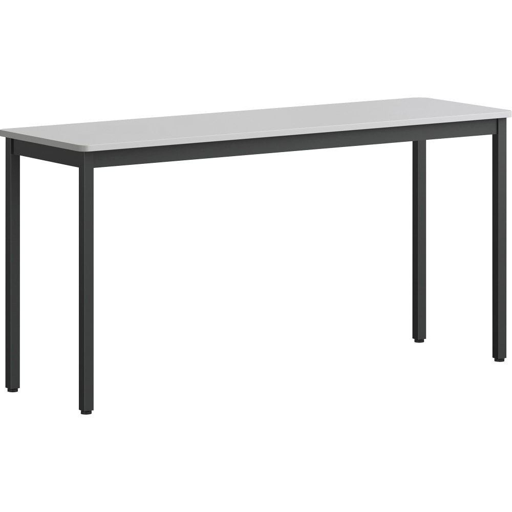 Lorell Melamine/Steel Utility Table, 30inH x 60inW x 18-1/8inD, Gray/Black MPN:LLR60754