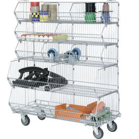 GoVets™ Modular Wire Stacking Basket Rack w/ 3(D)2(F) Bins 48