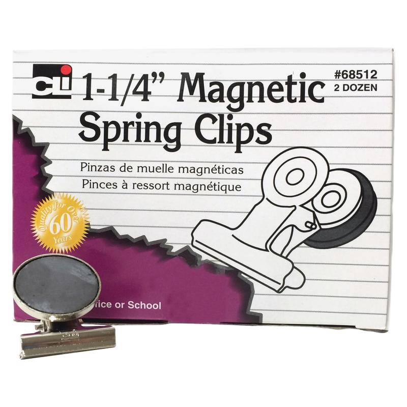 CLI Magnetic Spring Clips - 1.3in Length - 24 / Box (Min Order Qty 5) MPN:68512