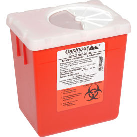 Oakridge Products 2.2 Quart Sharps Container w/ Rotor Lid Red 0322-150R