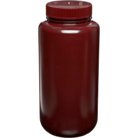 Thermo Scientific Nalgene™ Wide-Mouth Amber HDPE Bottles 500mL Case of 48 2106-0016