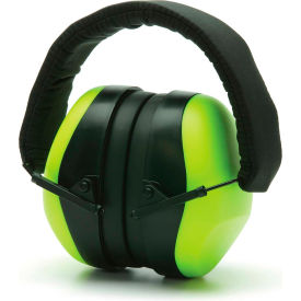 Low Profile Foldaway Earmuffs Hi-Vis Lime NRR 26dB Individually Packaged PM8031