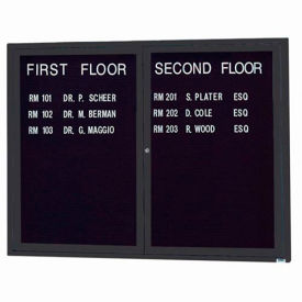 Aarco 2 Door Letter Board Cabinet Black Powder Coat - 48
