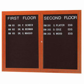 Aarco 2 Door Aluminum Frame Wood Look Oak Enclosed Letter Board - 48